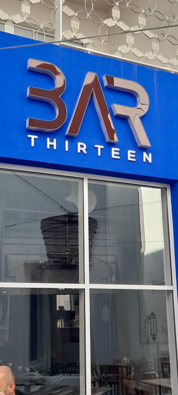 3D storefront signage for BAR Thirteen business