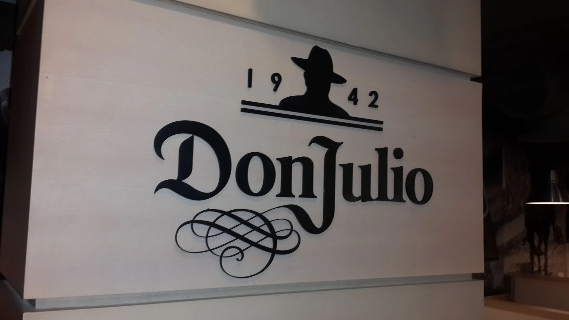 Don Julio die-cut PVC logo on light background