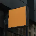 Minimalist Orange Sign on Modern Building.webp