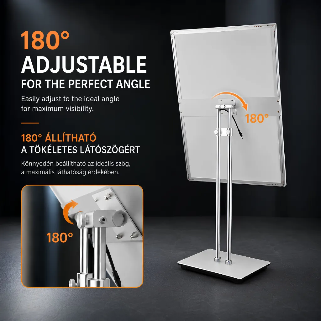 Slim Lightbox Stand - Adjustable Angle - Mr Sign Jo - Budapest.webp