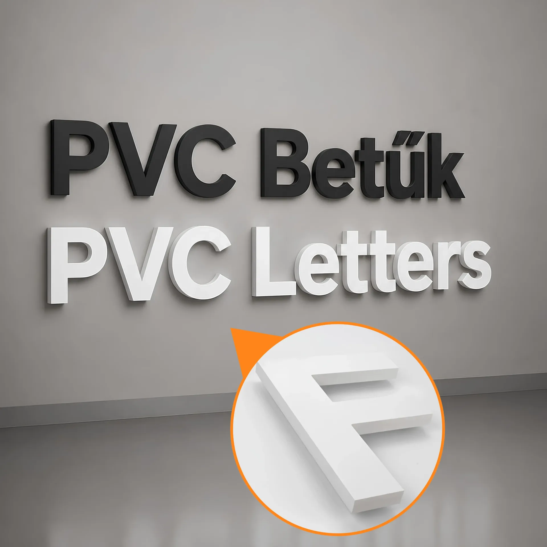 [L-PVCL-10] 3D PVC betűk — Nem világító kivágott feliratok (1 cm)