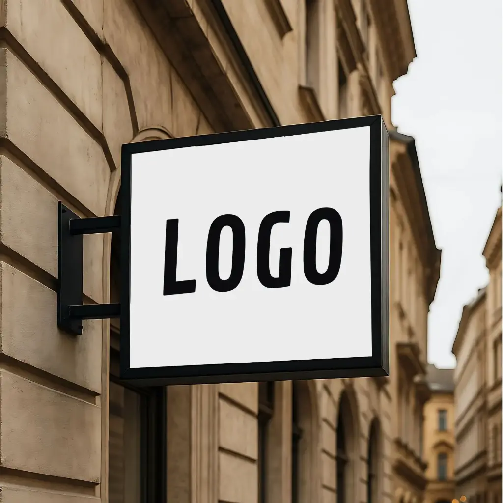 60×60 cm Custom Lightbox Sign – Wall-Mounted Backlit Display with Front Panel Extension