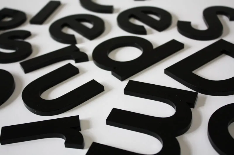 Plexiglass (Acrylic) Letters — Non-Illuminated Die-Cut Letters (3 mm, No)