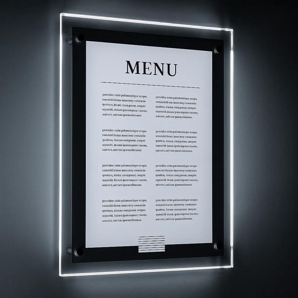 LED Menu Wall Frame